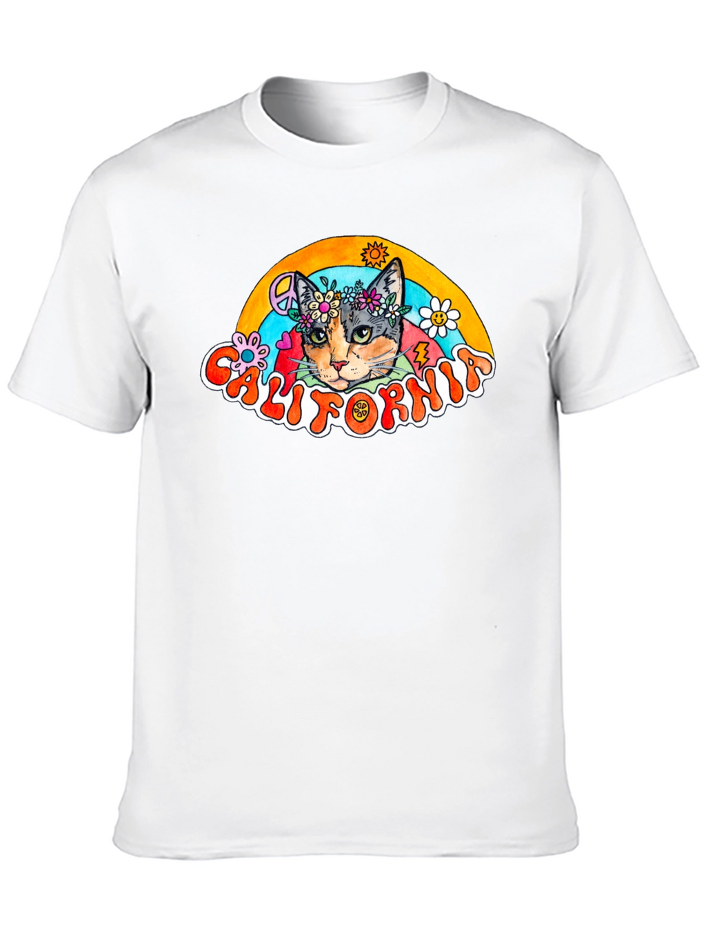 California Cat Peace Sign T-Shirt