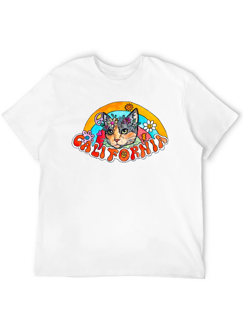 California Cat Peace Sign T-Shirt