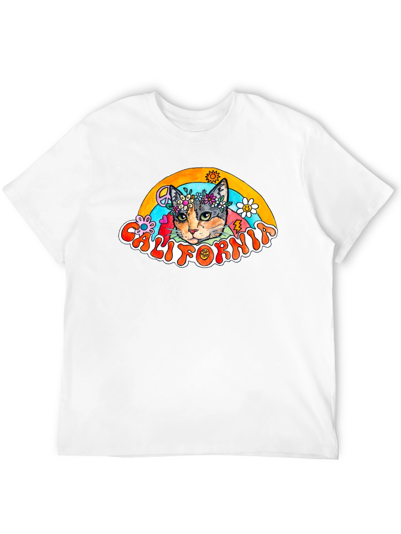 California Cat Peace Sign T-Shirt