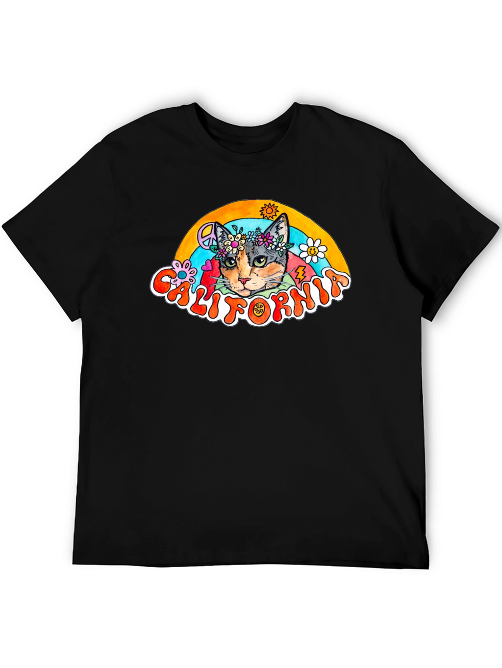 California Cat Peace Sign T-Shirt