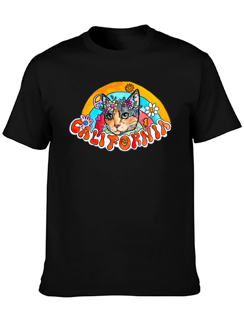California Cat Peace Sign T-Shirt