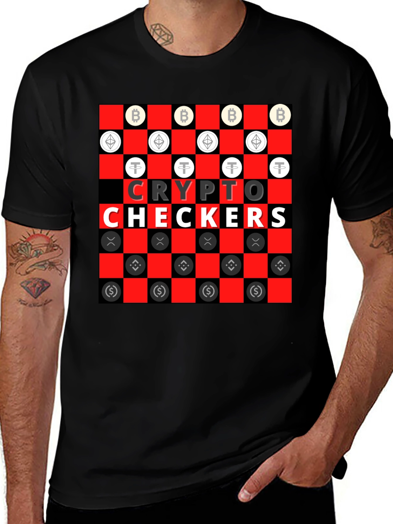 Crypto Checkers Graphic T-Shirt