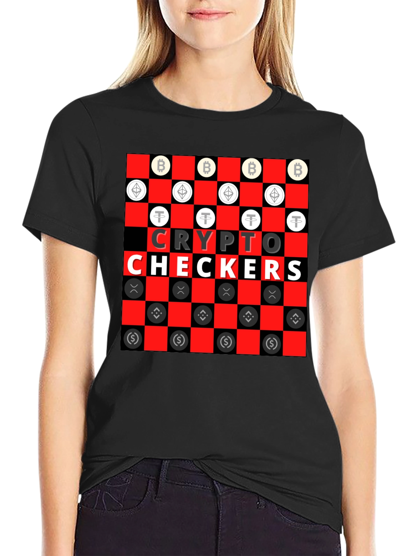 Crypto Checkers Graphic T-Shirt