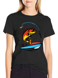 Fishing T-Shirt: Bass Jumping From Boat