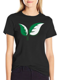 Eco-Friendly Leaf Design Black T-Shirt