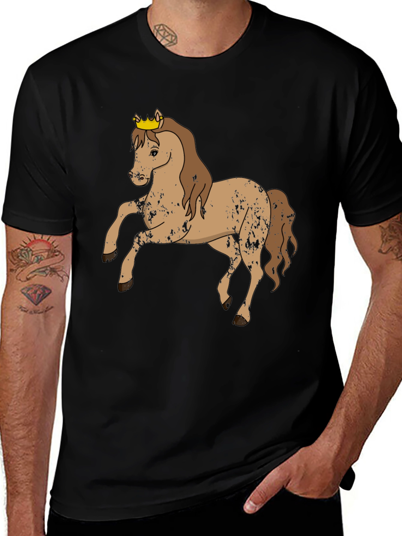 Horse Wearing Crown Graphic Tee