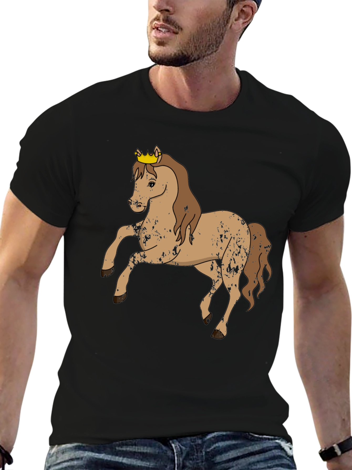 Horse Wearing Crown Graphic Tee