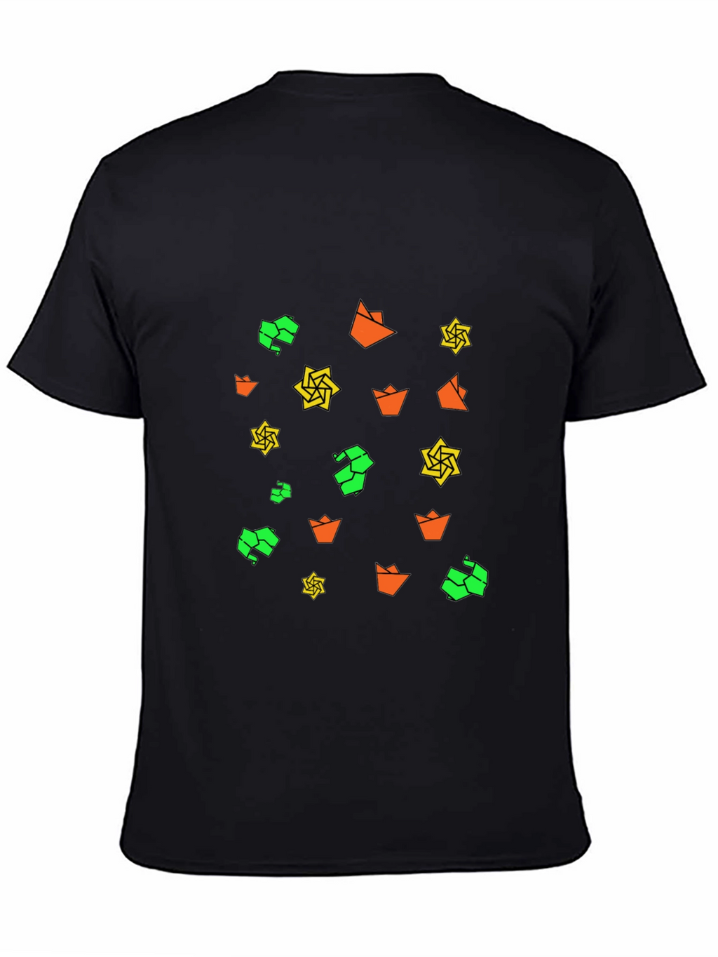 Geometric Print Black Tee - Modern Casual Style