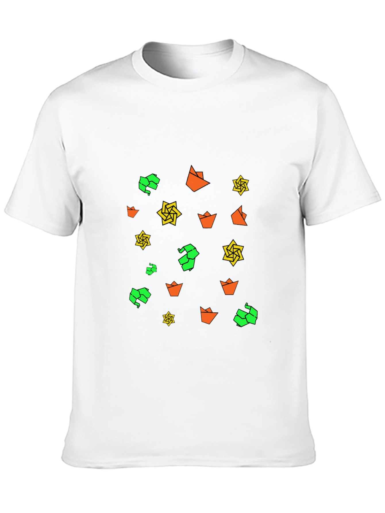 Geometric Print Black Tee - Modern Casual Style