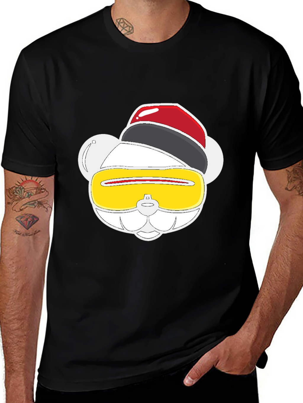 Funky Graphic Tee - Party Animal Bear Design