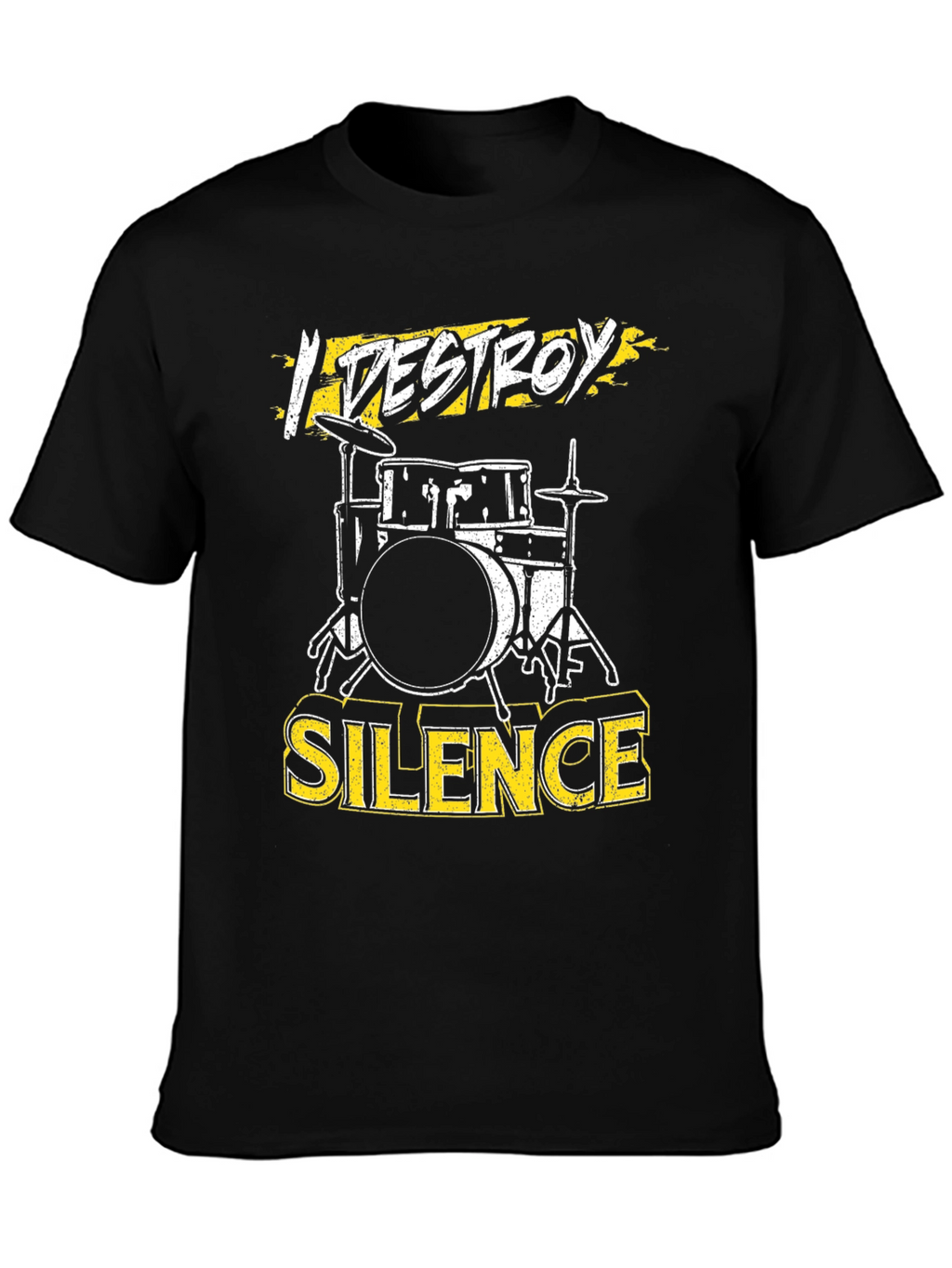 I Destroy Silence Drum Set Graphic Tee - Black