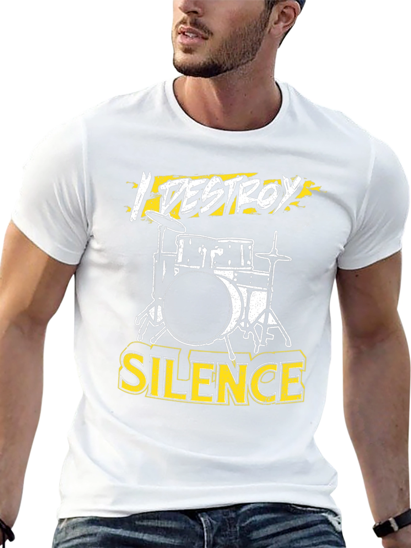 I Destroy Silence Drum Set Graphic Tee - Black