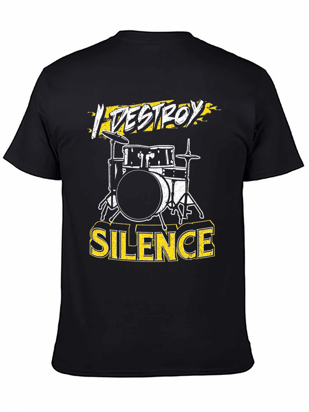 I Destroy Silence Drum Set Graphic Tee - Black