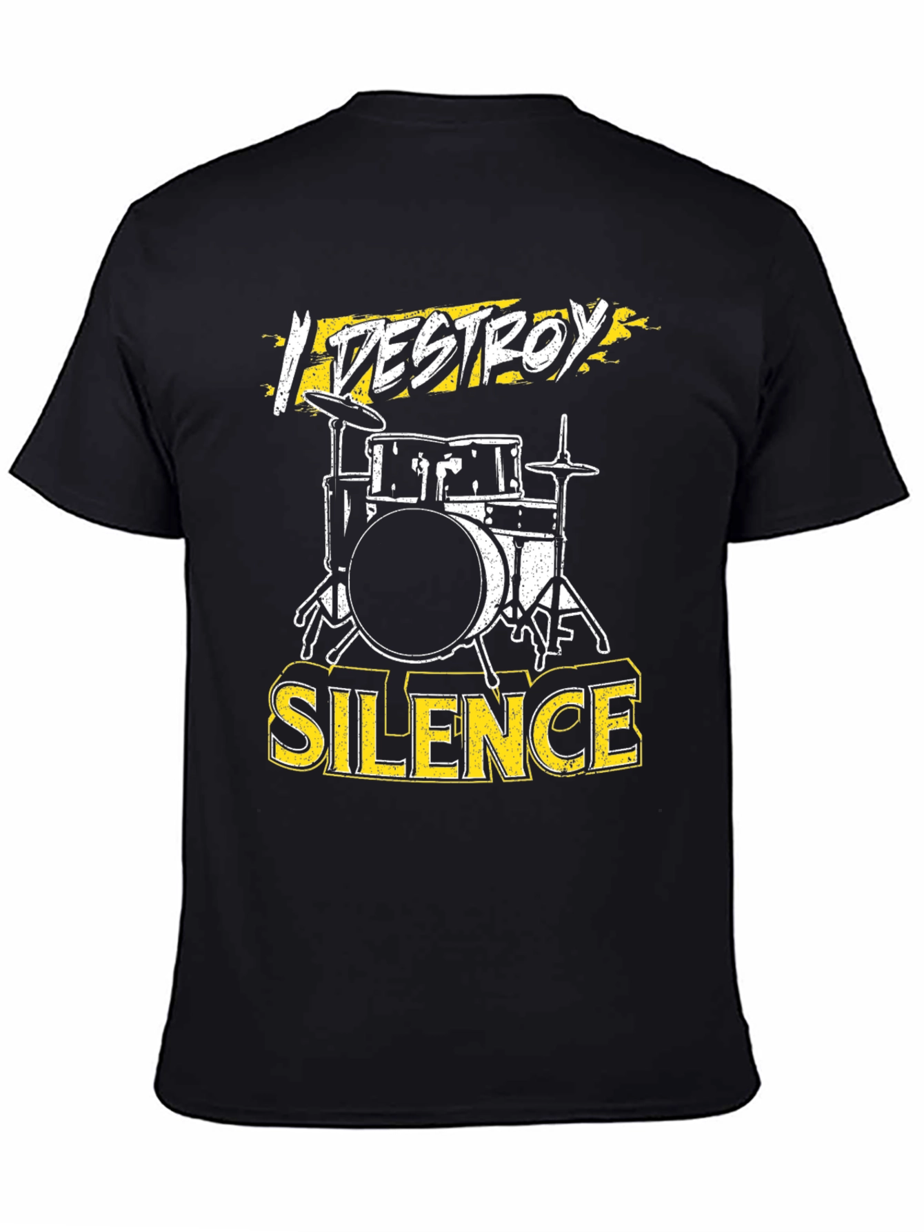 I Destroy Silence Drum Set Graphic Tee - Black