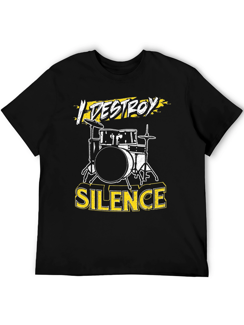 I Destroy Silence Drum Set Graphic Tee - Black