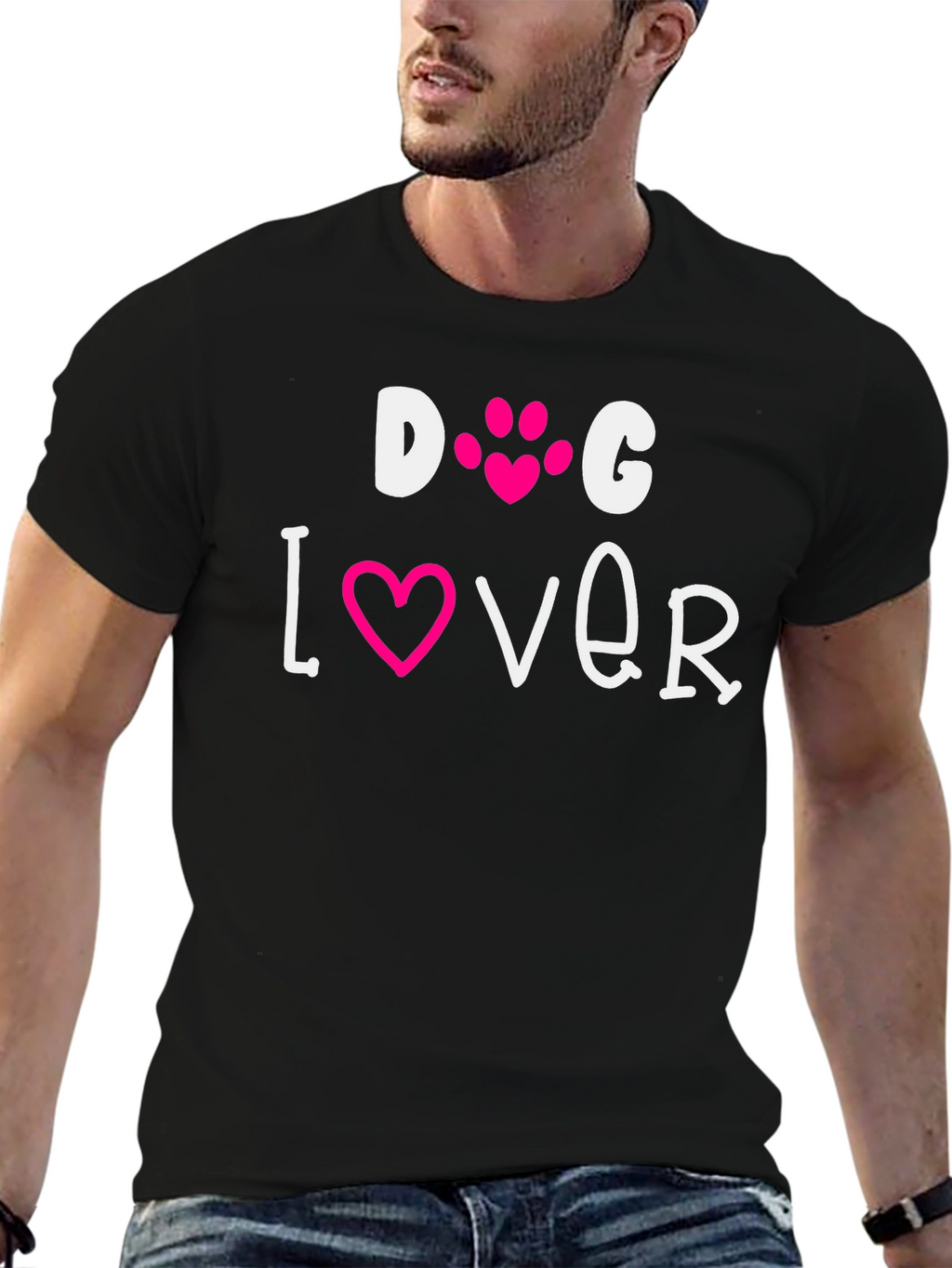 Dog Lover Tee - Pink Heart Paw Print