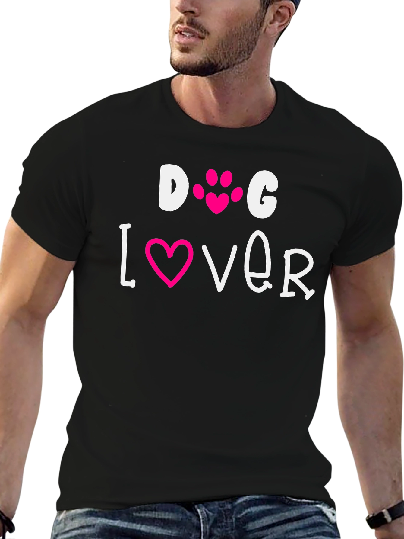 Dog Lover Tee - Pink Heart Paw Print
