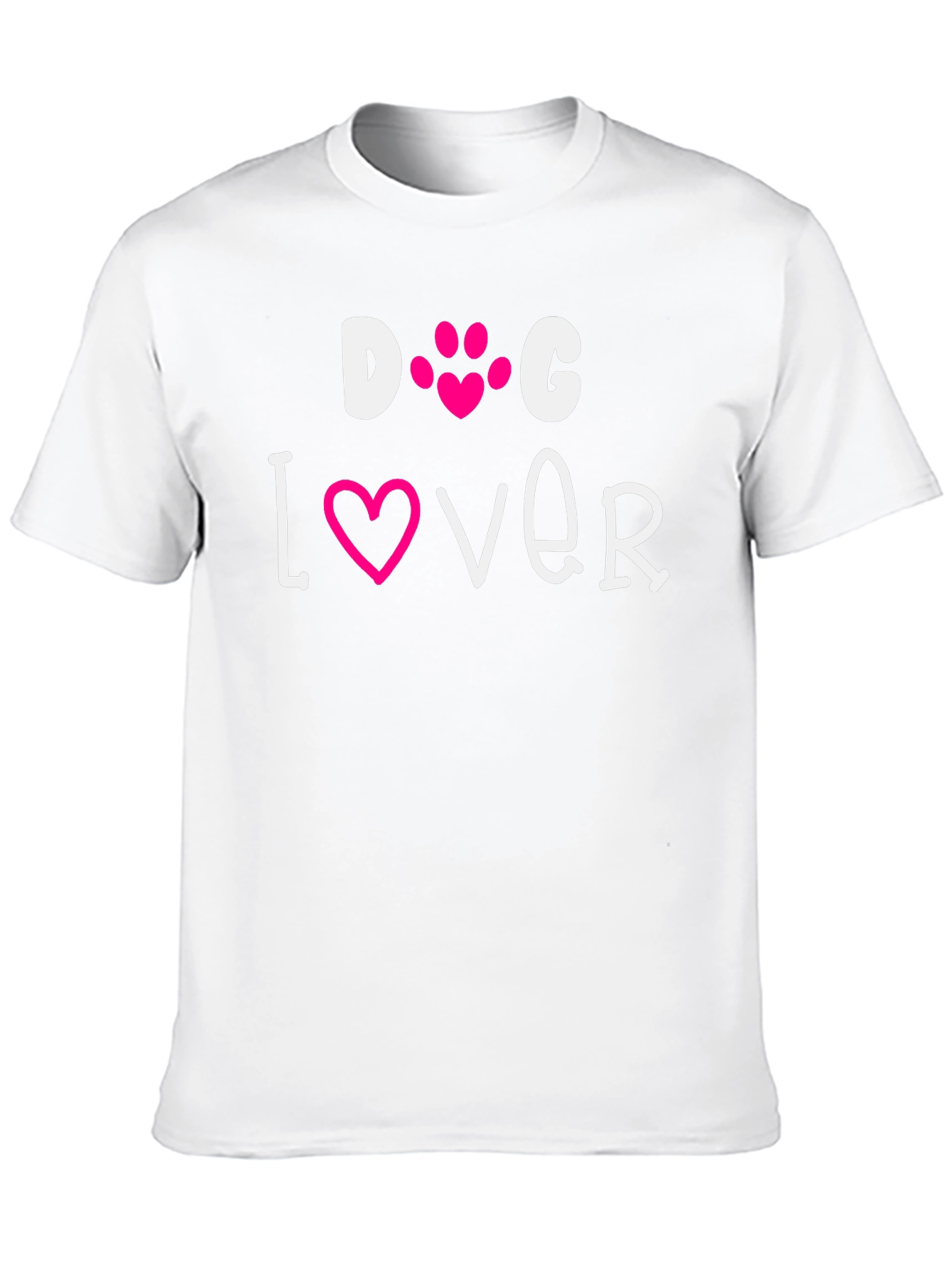 Dog Lover Tee - Pink Heart Paw Print