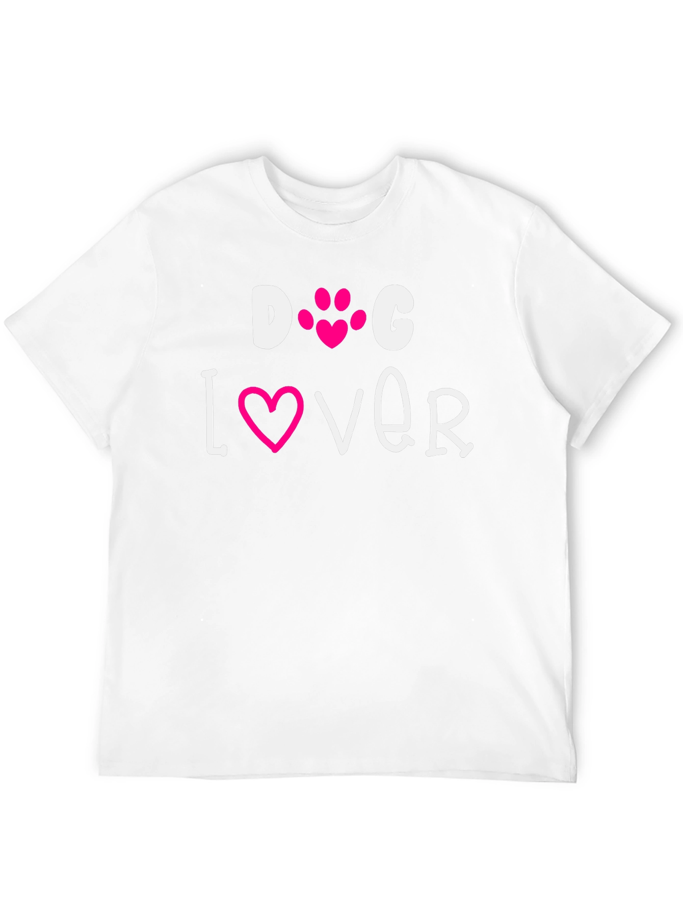 Dog Lover Tee - Pink Heart Paw Print