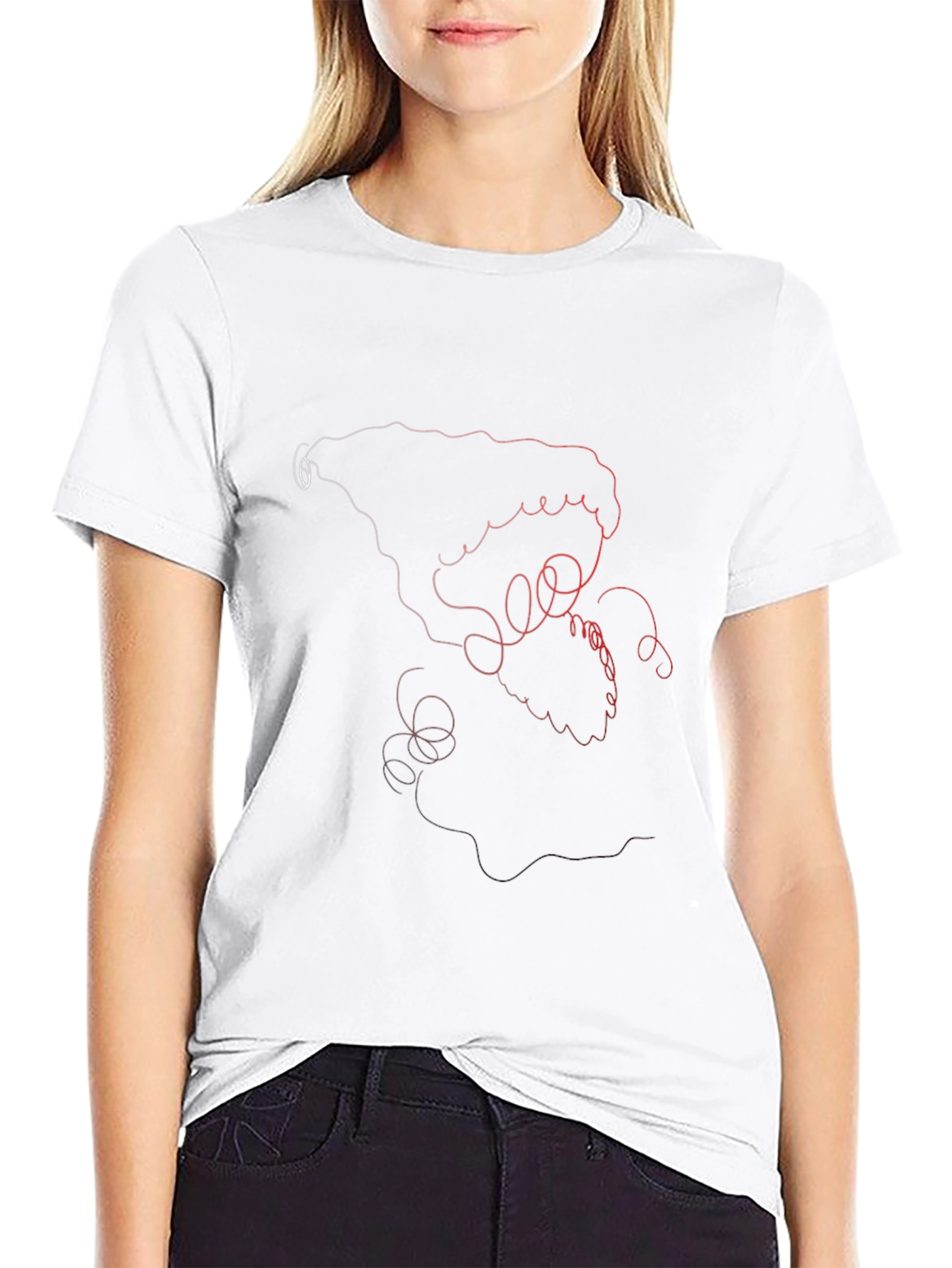 Abstract Line Art Graphic Tee - Stylish Casual Wear