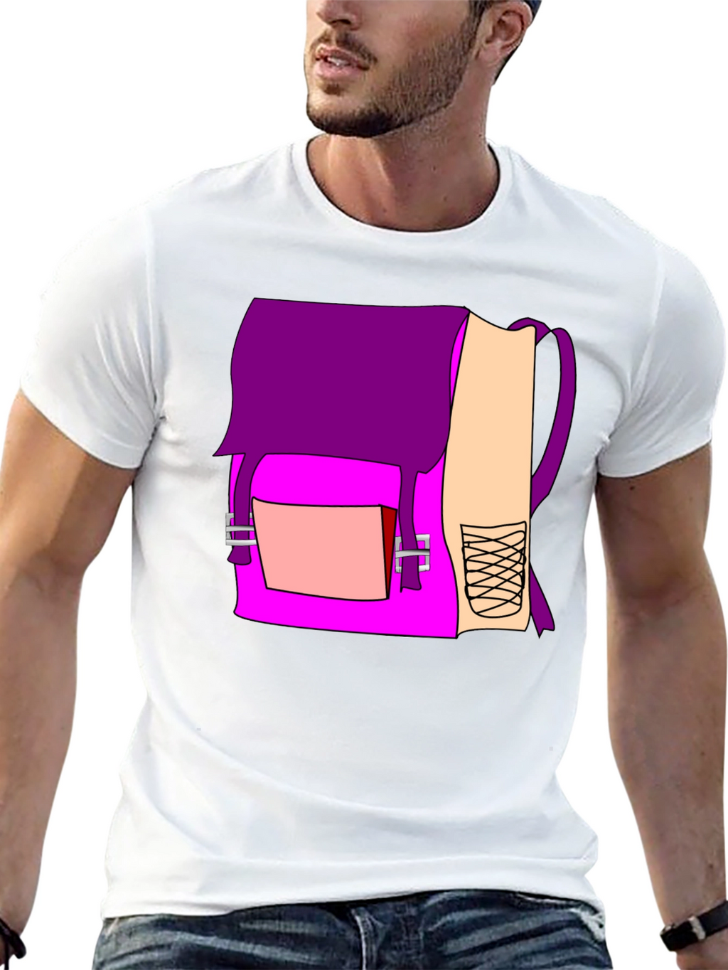 Backpack Graphic Black T-Shirt