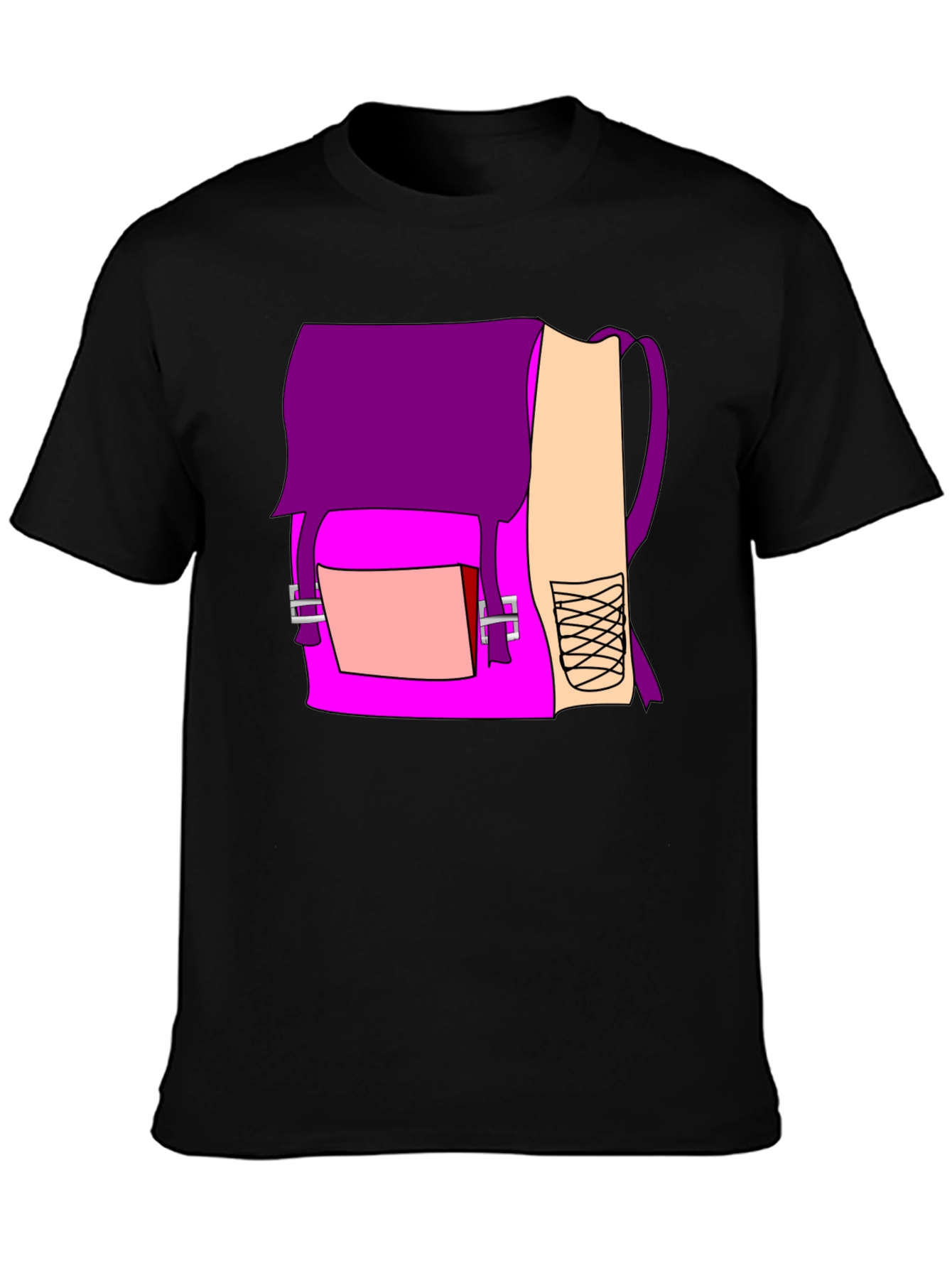 Backpack Graphic Black T-Shirt