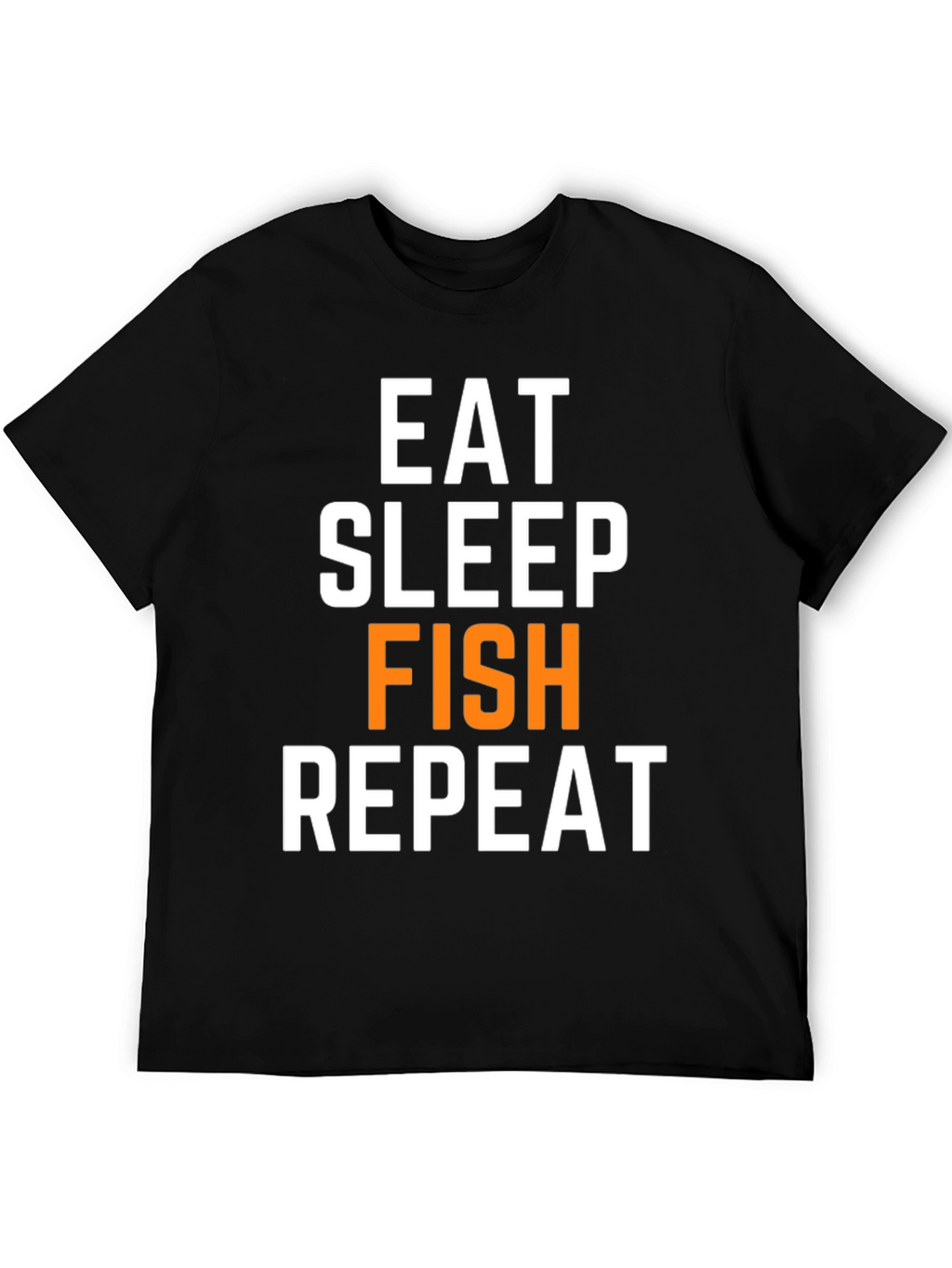 Eat Sleep Fish Repeat Black Graphic T-Shirt