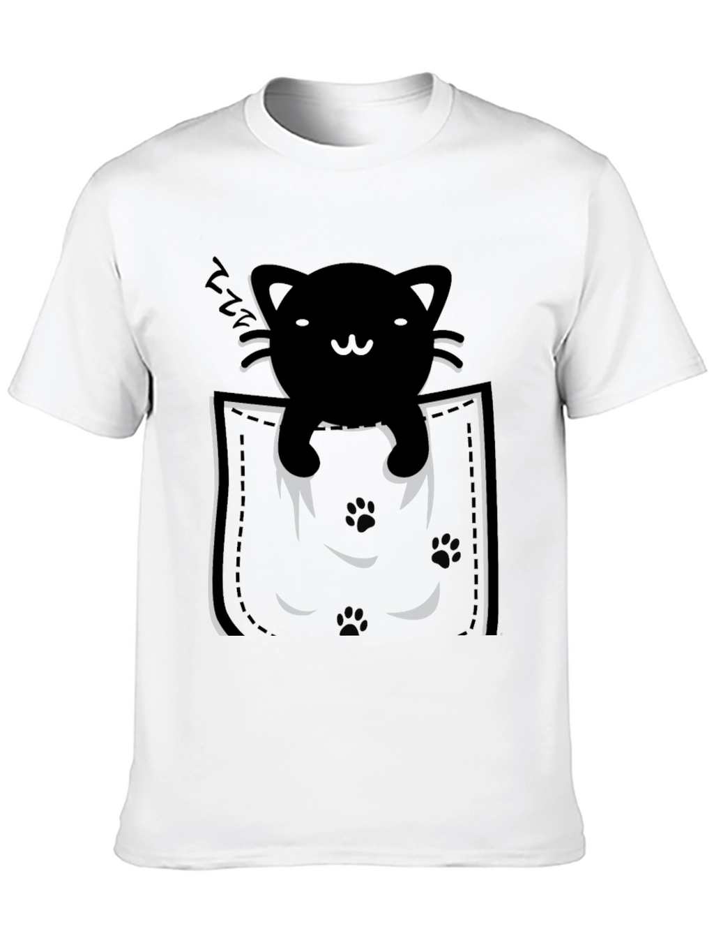 Pocket Cat T-Shirt - Black Kitten Tee
