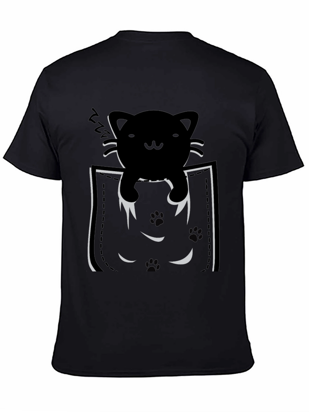 Pocket Cat T-Shirt - Black Kitten Tee