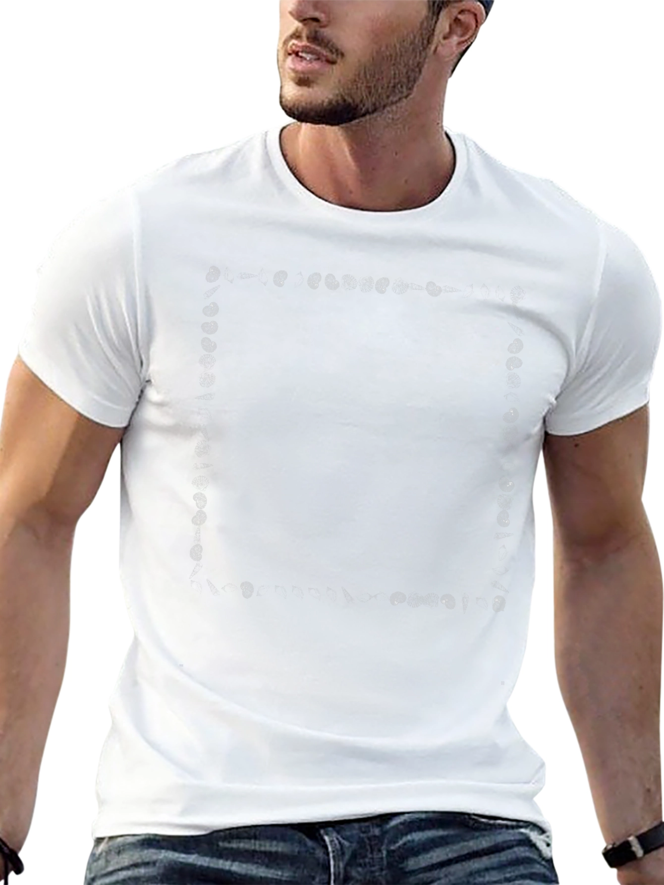 Mens Black T-Shirt with Square Design