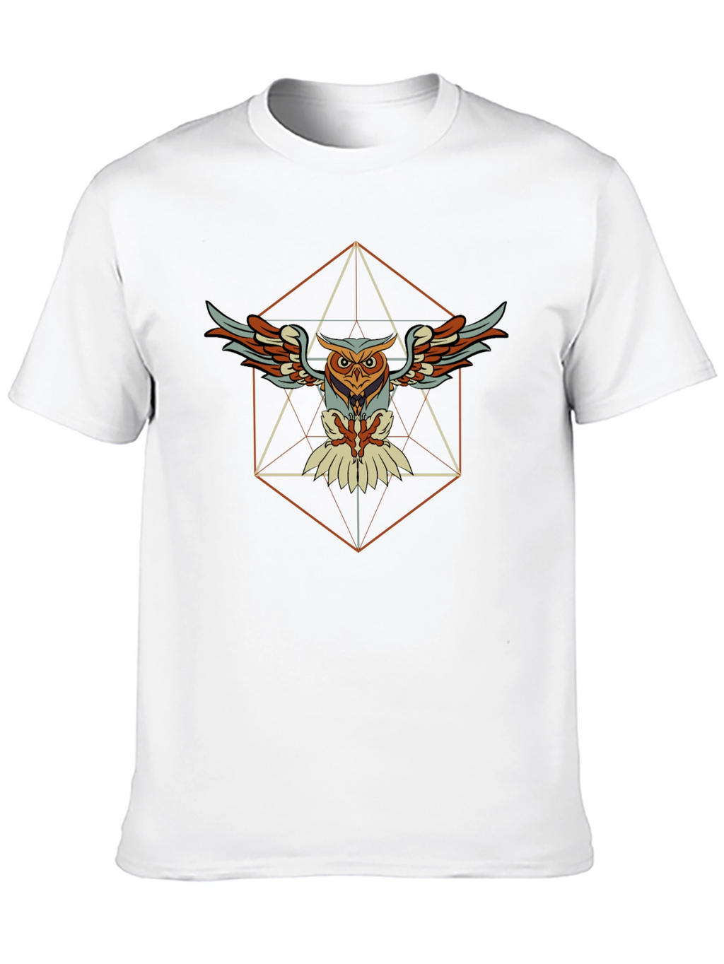 Geometric Owl T-Shirt - Stylish Graphic Tee