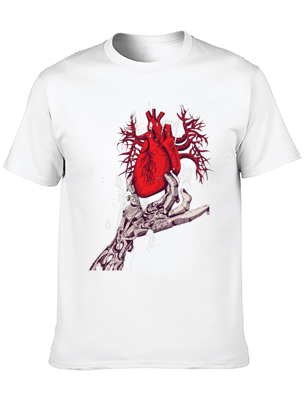 Heart in Hand Graphic Print Black T-Shirt