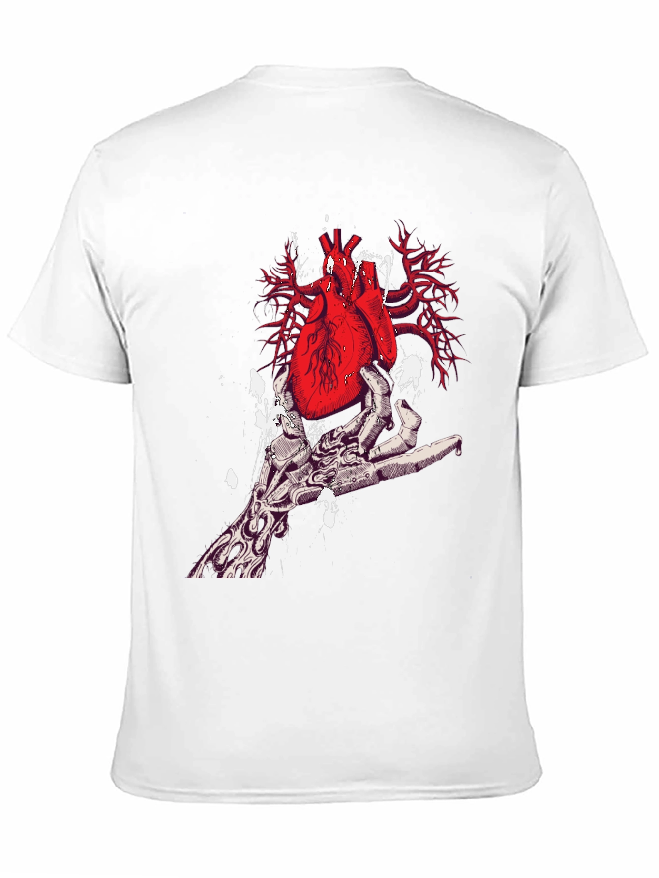 Heart in Hand Graphic Print Black T-Shirt