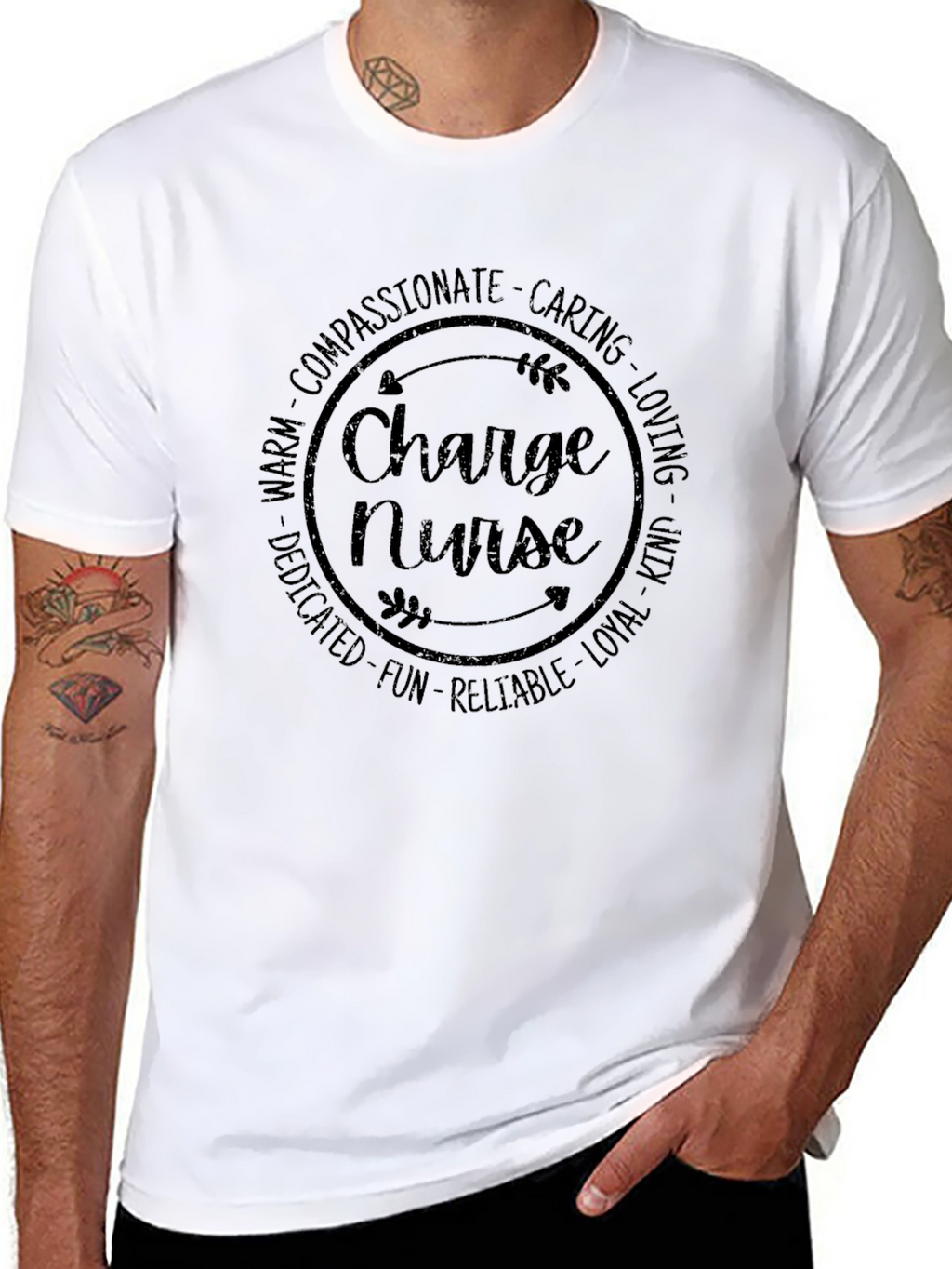 Charge Nurse T-Shirt - Caring Professional Tee