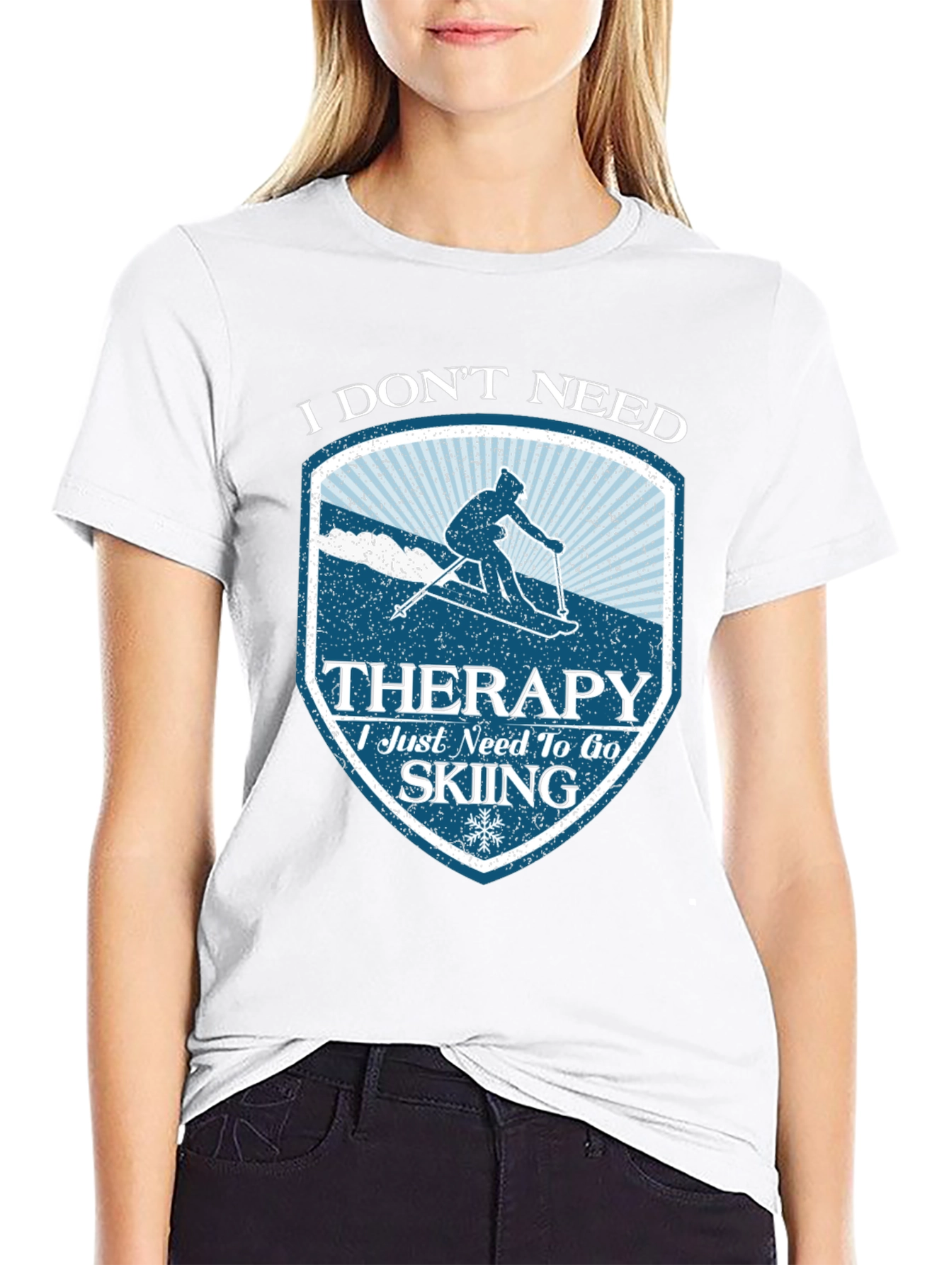 Skiing Therapy T-Shirt - Funny Winter Sports Tee