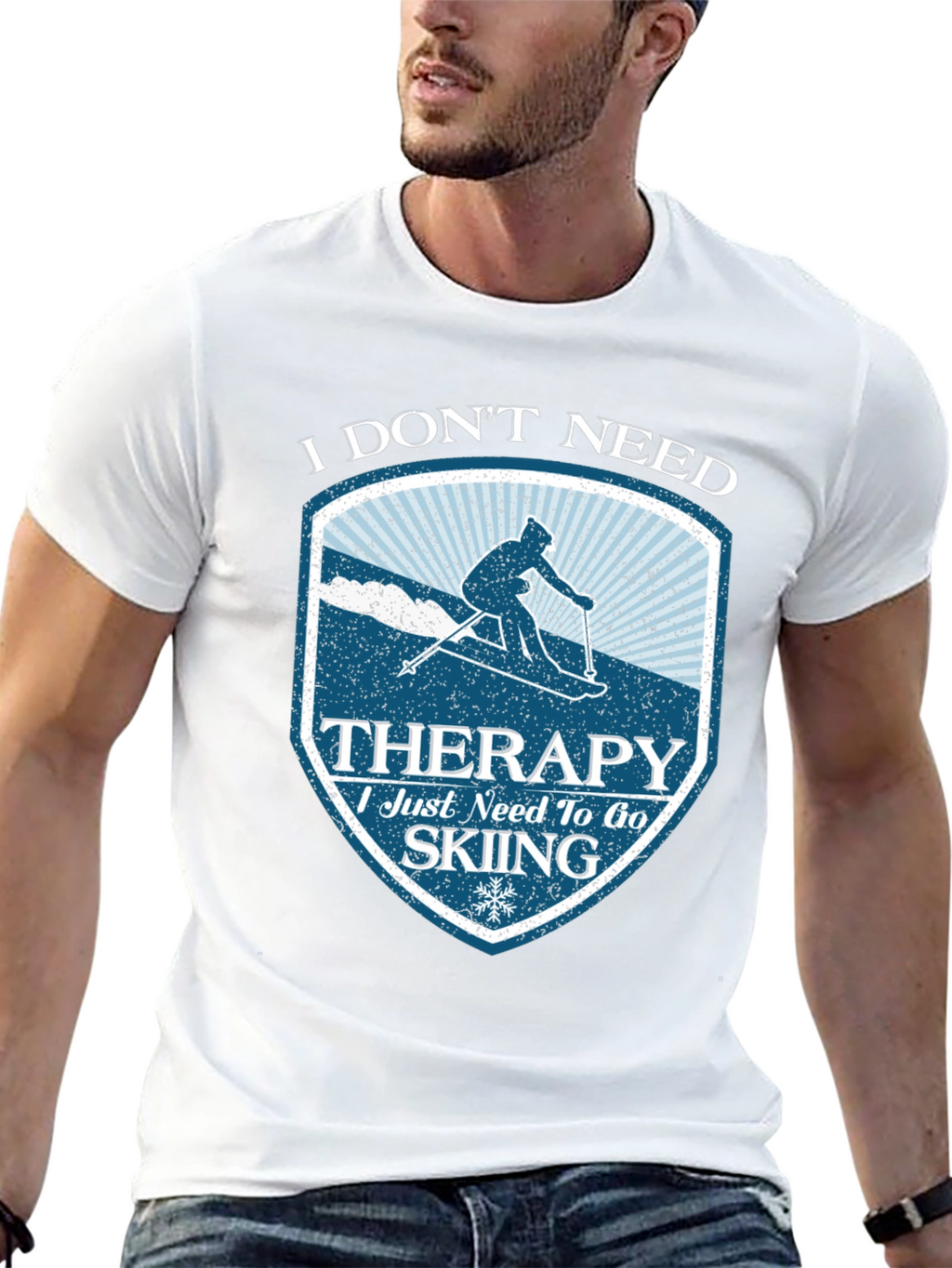 Skiing Therapy T-Shirt - Funny Winter Sports Tee