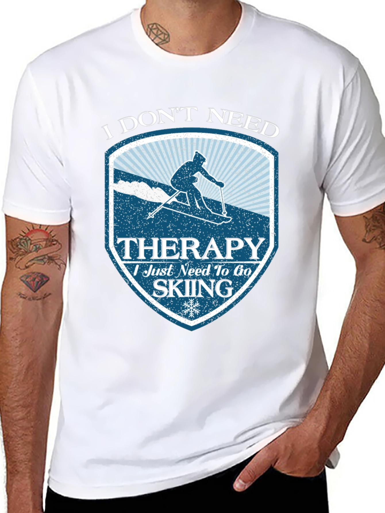Skiing Therapy T-Shirt - Funny Winter Sports Tee