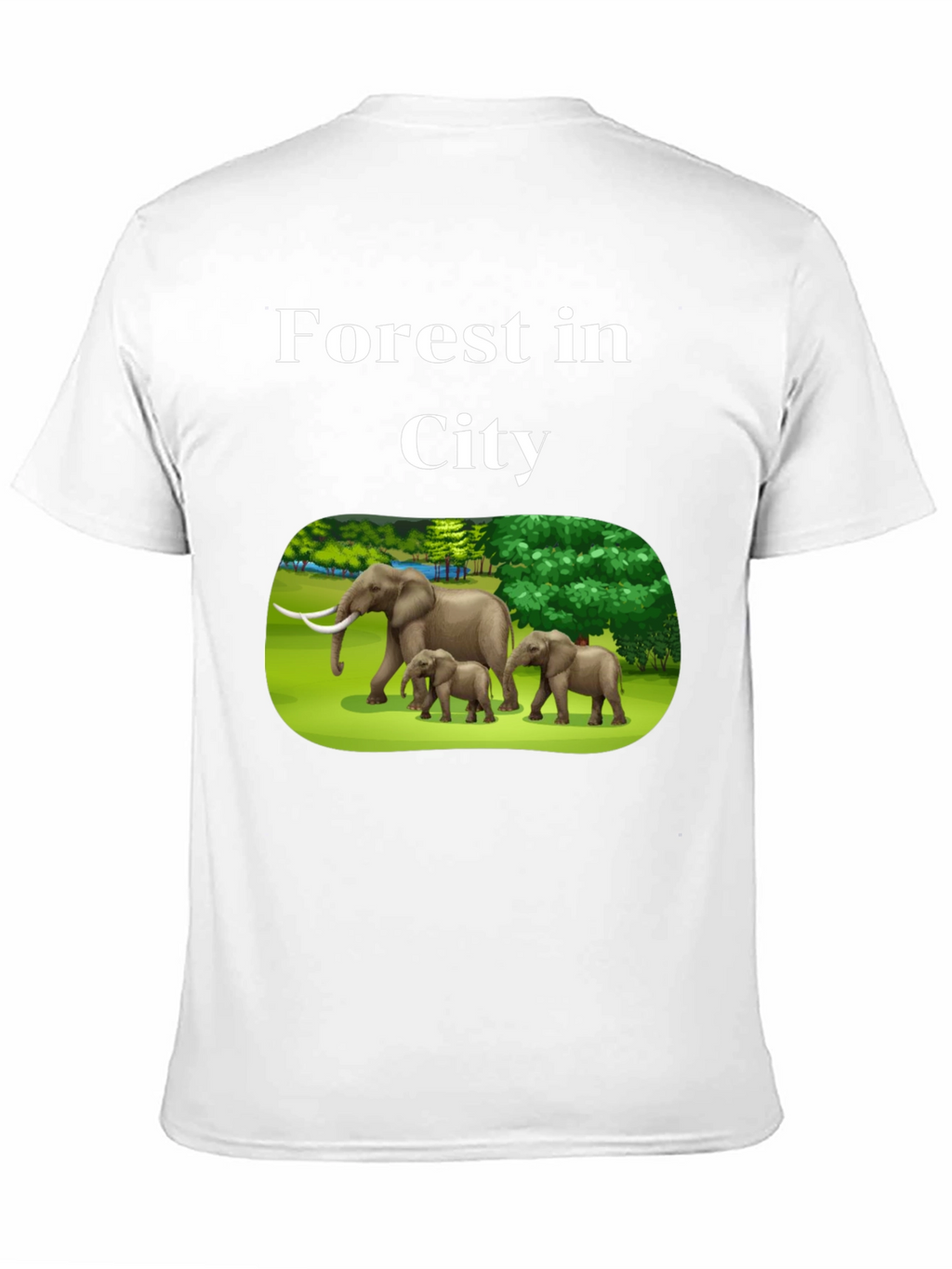 Forest in City Graphic T-Shirt - Black