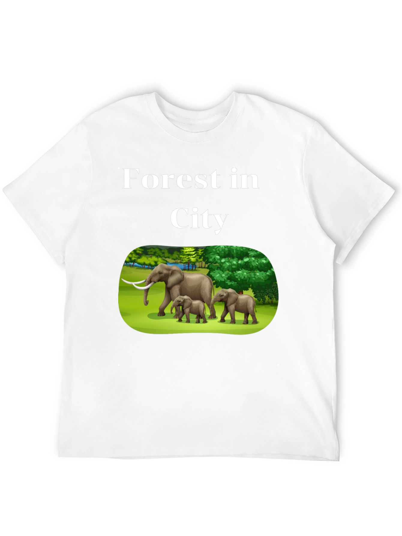 Forest in City Graphic T-Shirt - Black