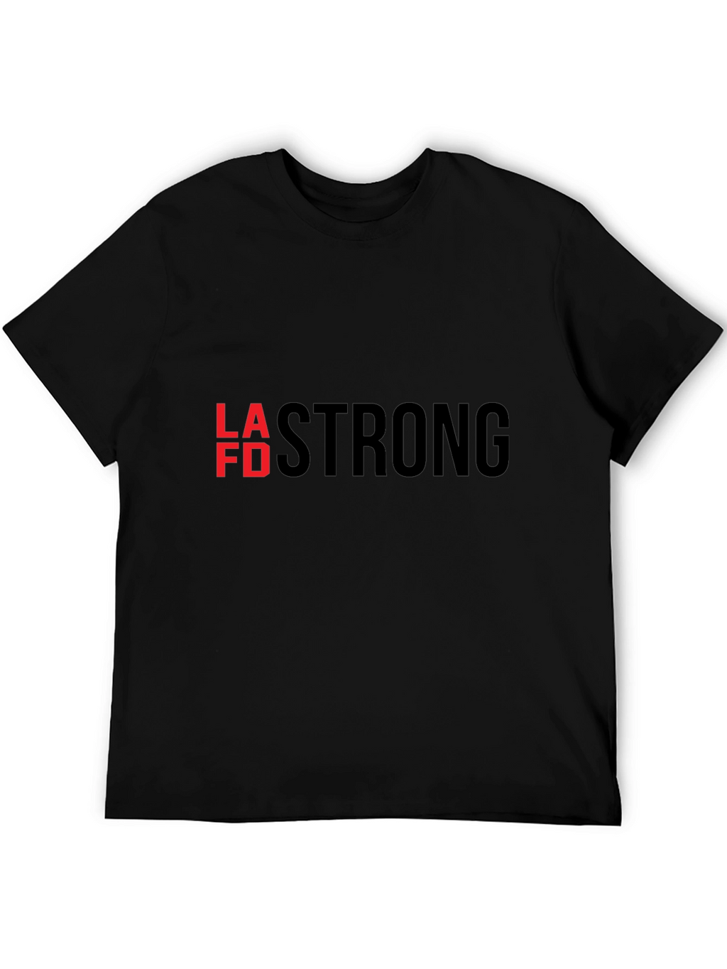 LAFD Strong Graphic Tee - Black Cotton T-Shirt