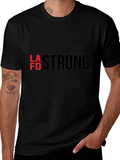 LAFD Strong Graphic Tee - Black Cotton T-Shirt