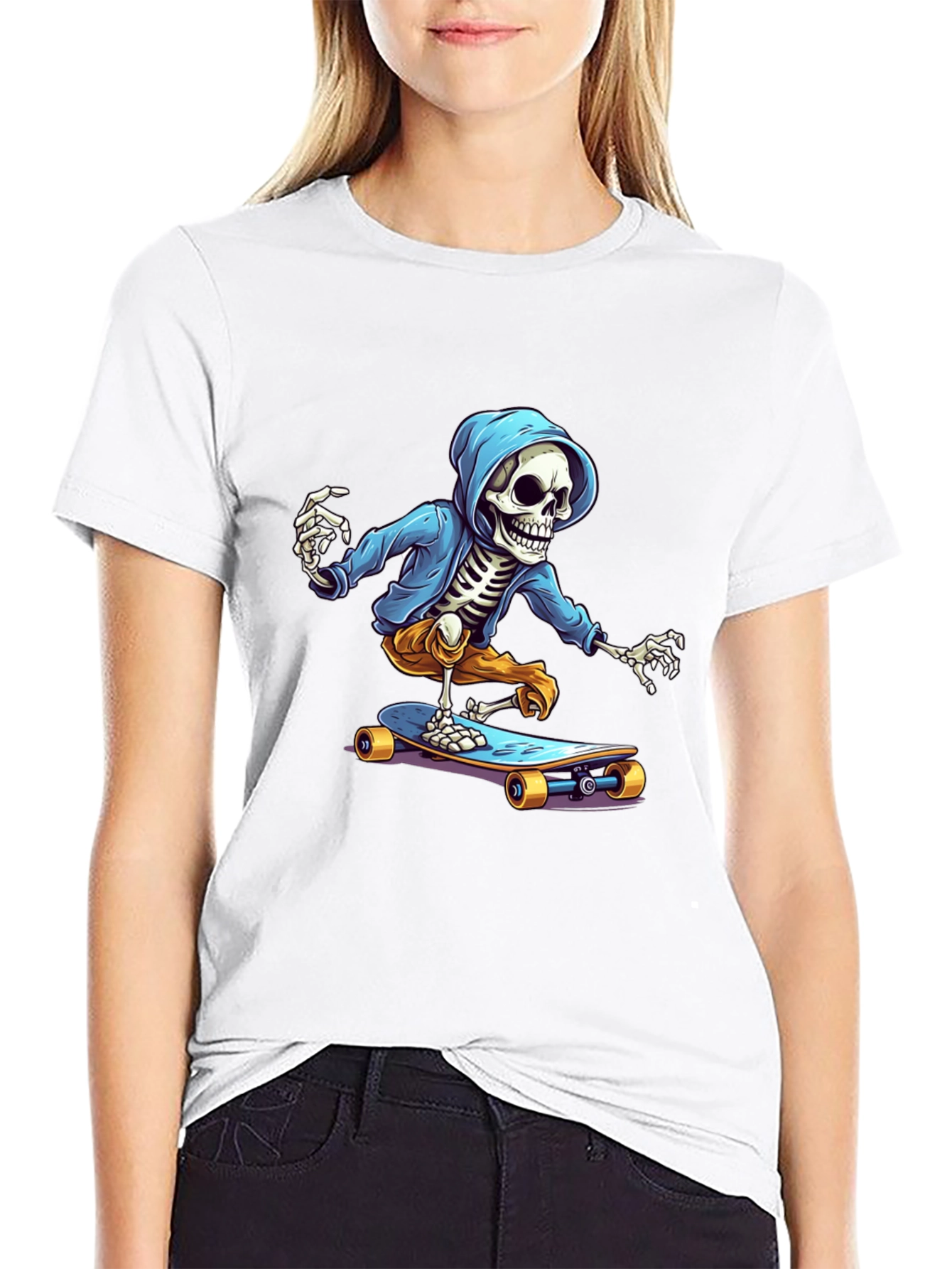 Skeleton Skateboarder Graphic Tee