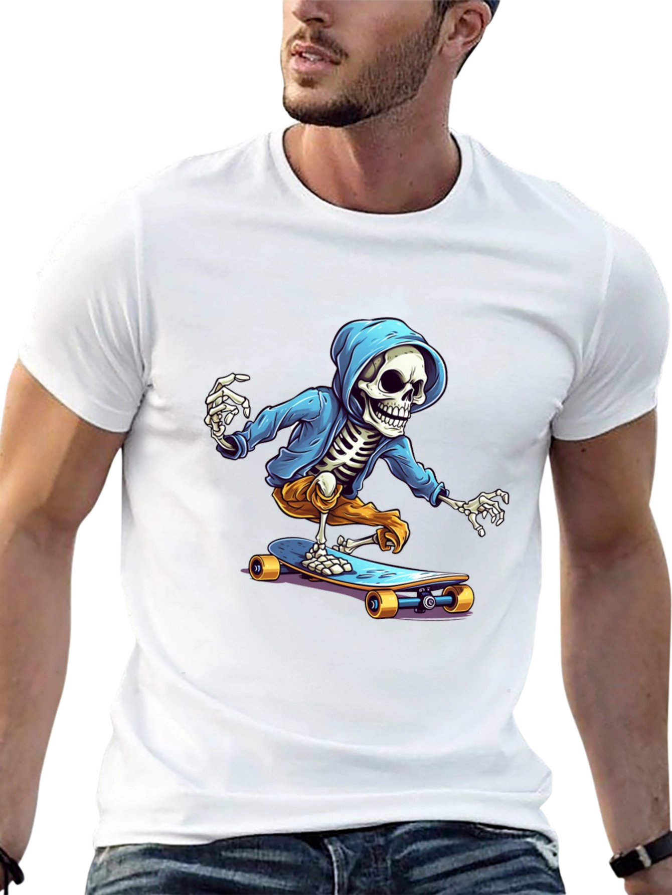 Skeleton Skateboarder Graphic Tee