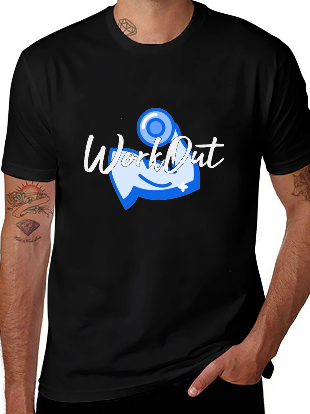 Workout Graphic T-Shirt - Black