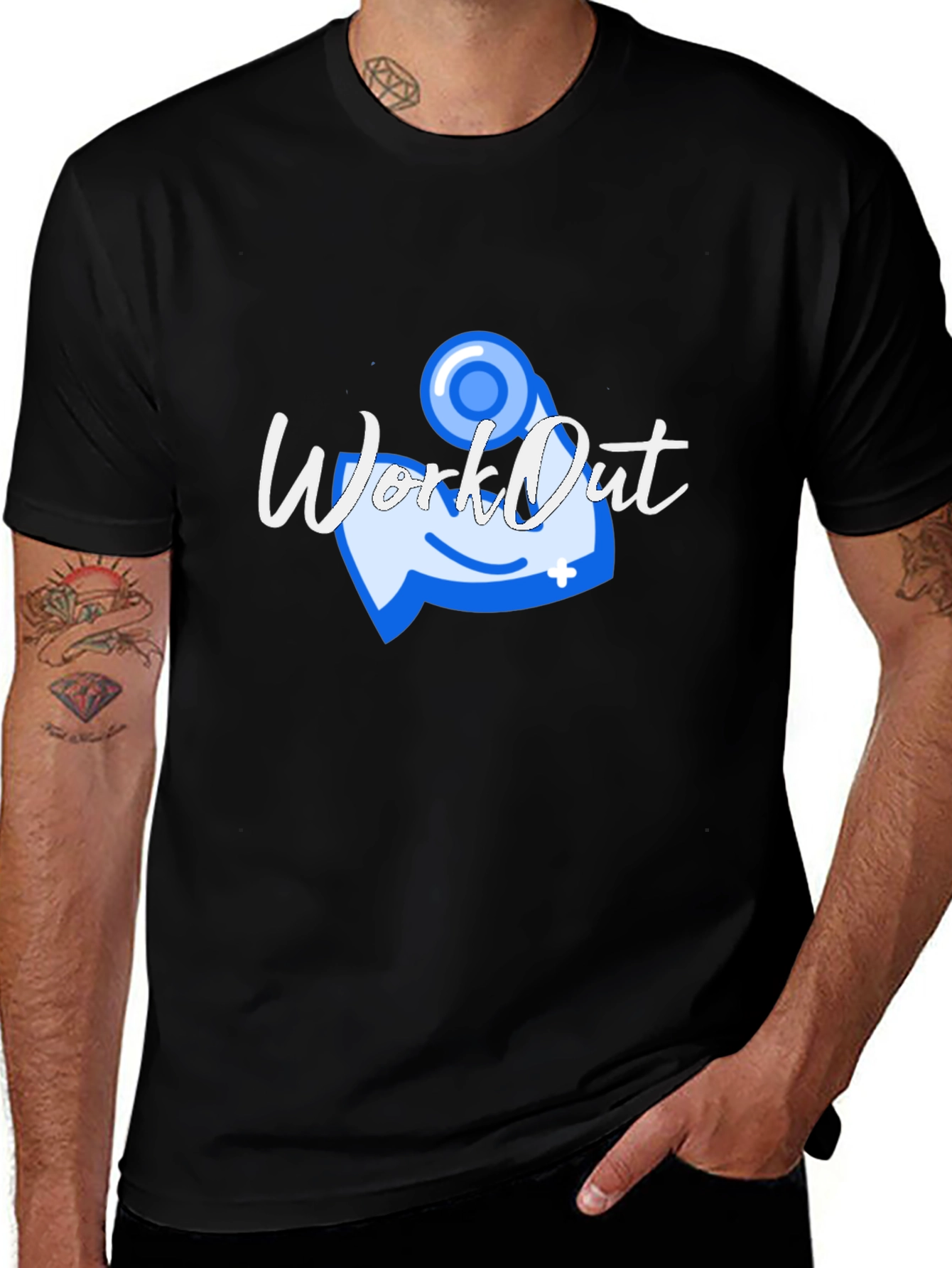 Workout Graphic T-Shirt - Black