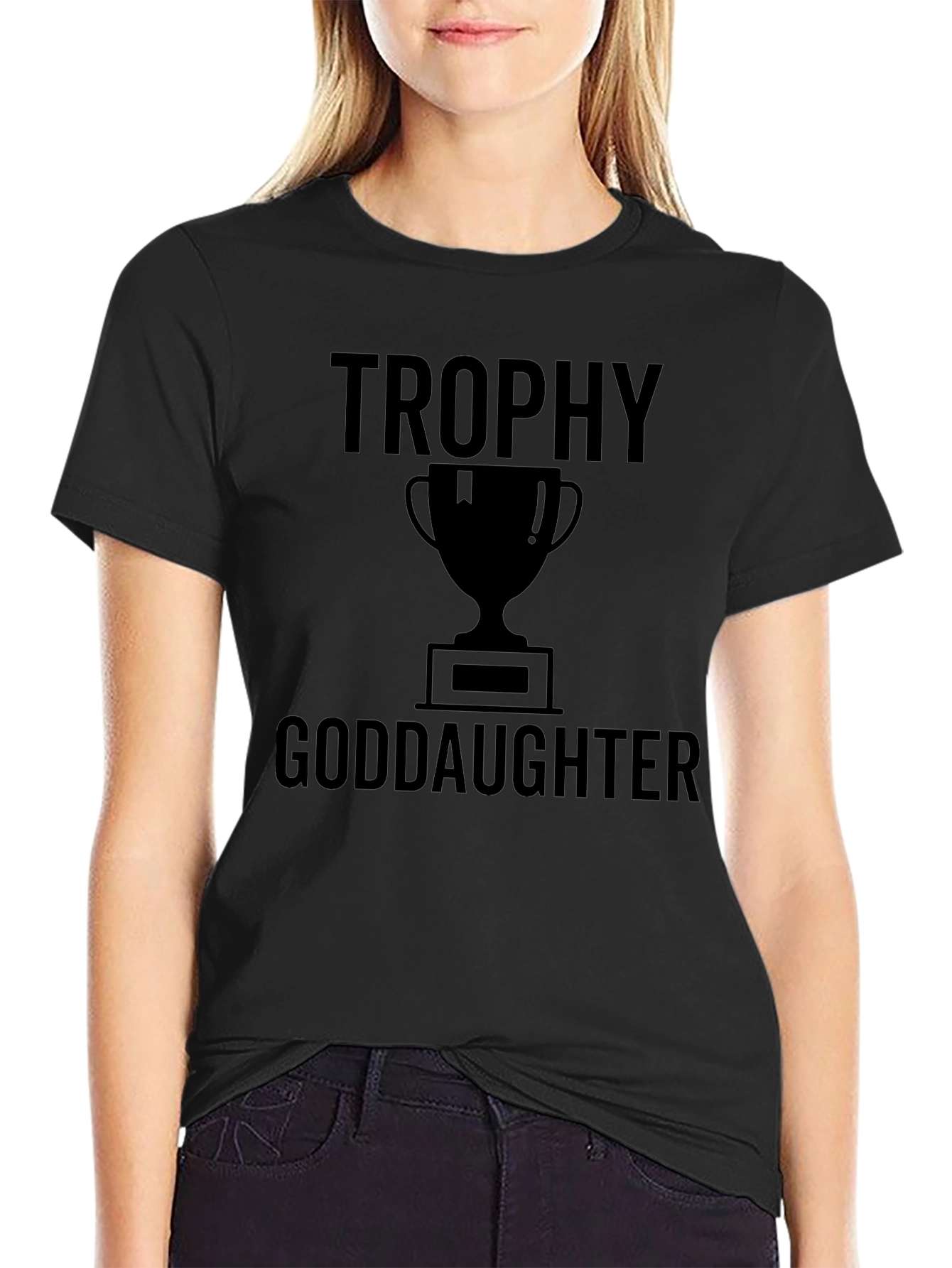 Trophy Goddaughter Black Graphic T-Shirt