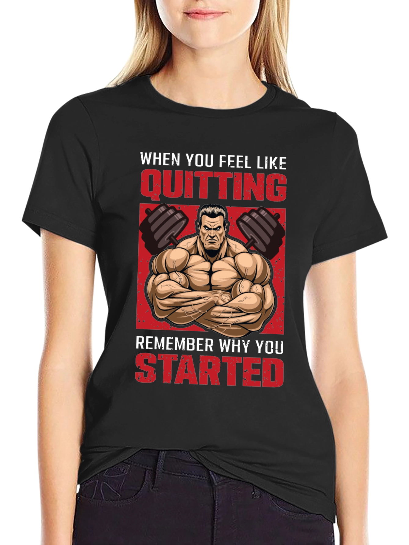 Motivational Gym T-Shirt - Never Quit!