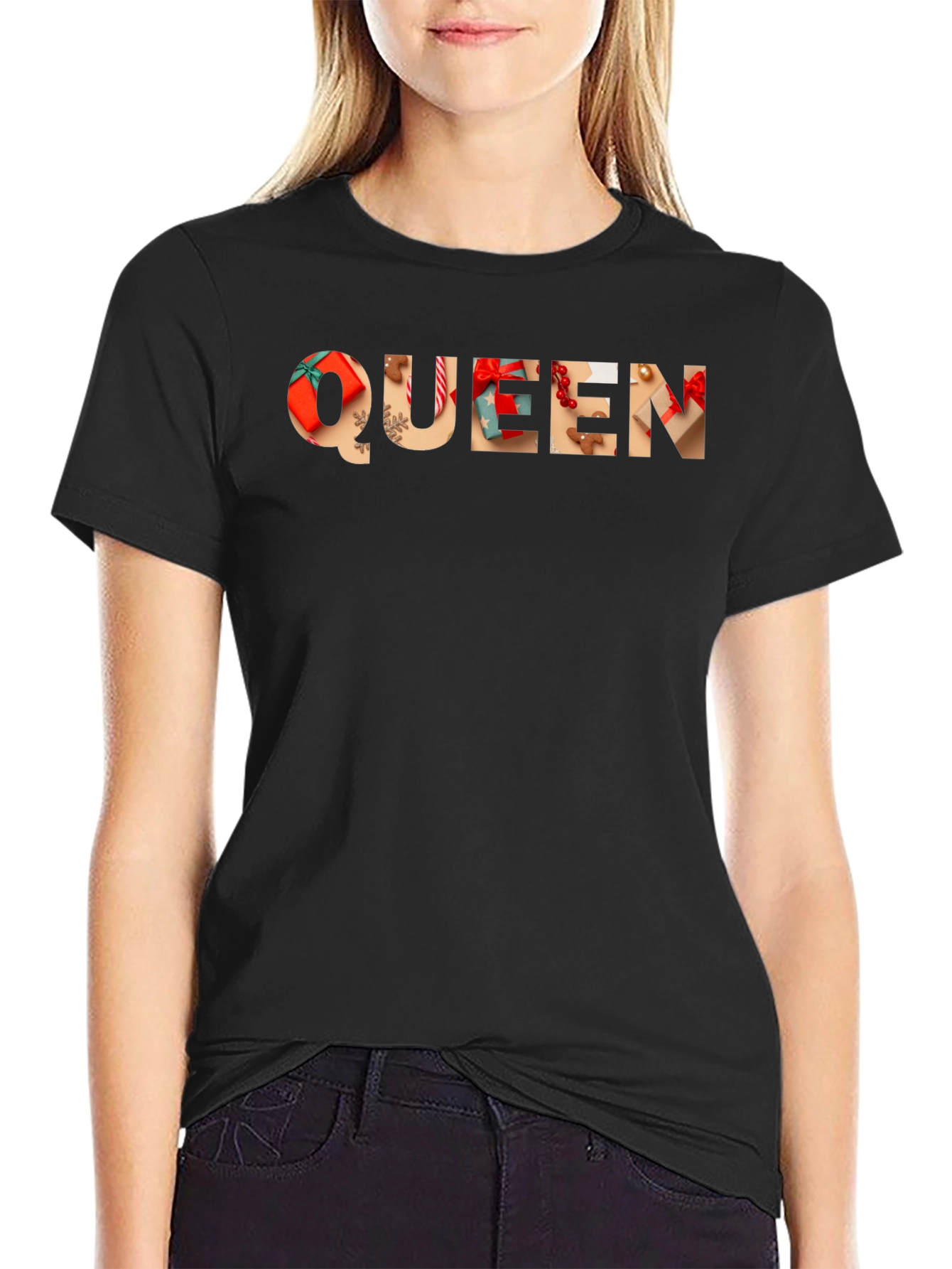 Festive Queen Christmas Holiday Graphic T-Shirt
