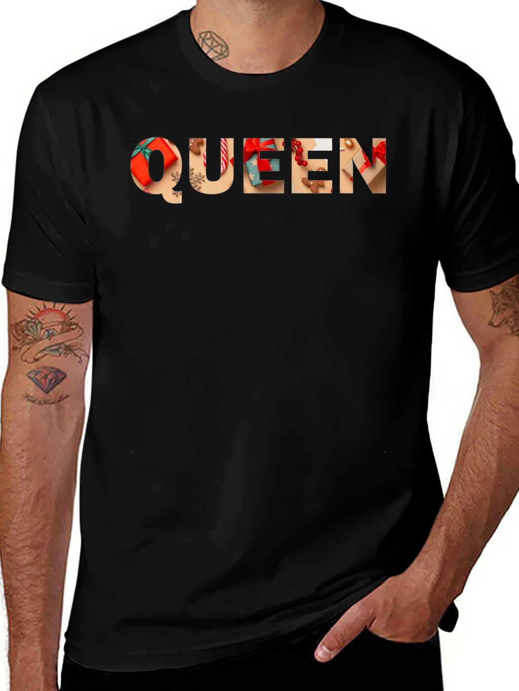 Festive Queen Christmas Holiday Graphic T-Shirt