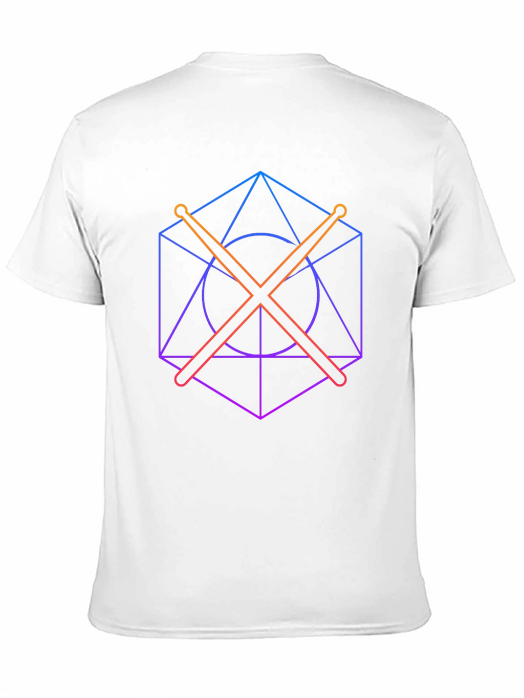 Geometric Drum Sticks Graphic Tee - Modern Musician Style